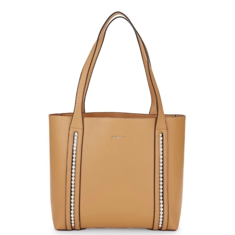 LAST ONE!! New Karl Lagerfeld Paris Tan and Pearls Handbag Tote Bag